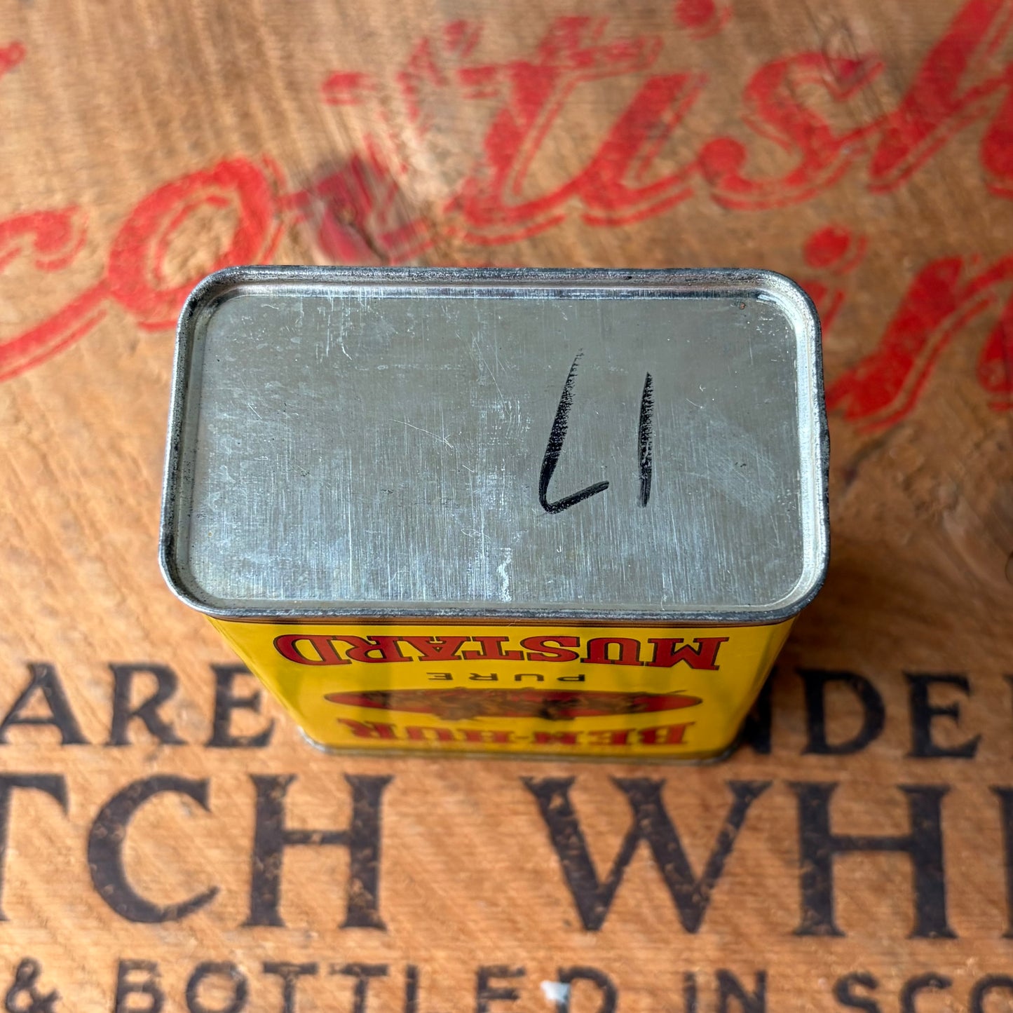 【USA vintage】BEN-HUR Mustard Tin Can