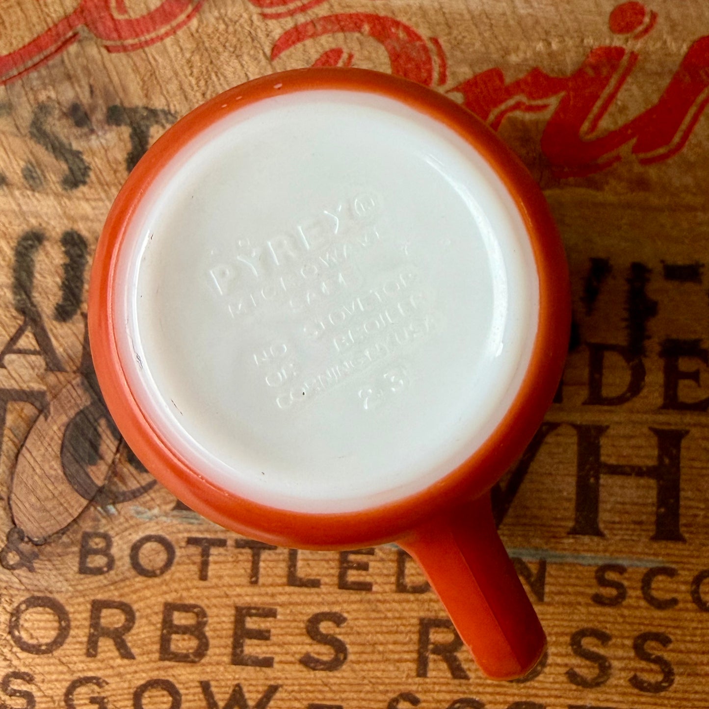 【USA vintage】PYREX Mug Cup Orange