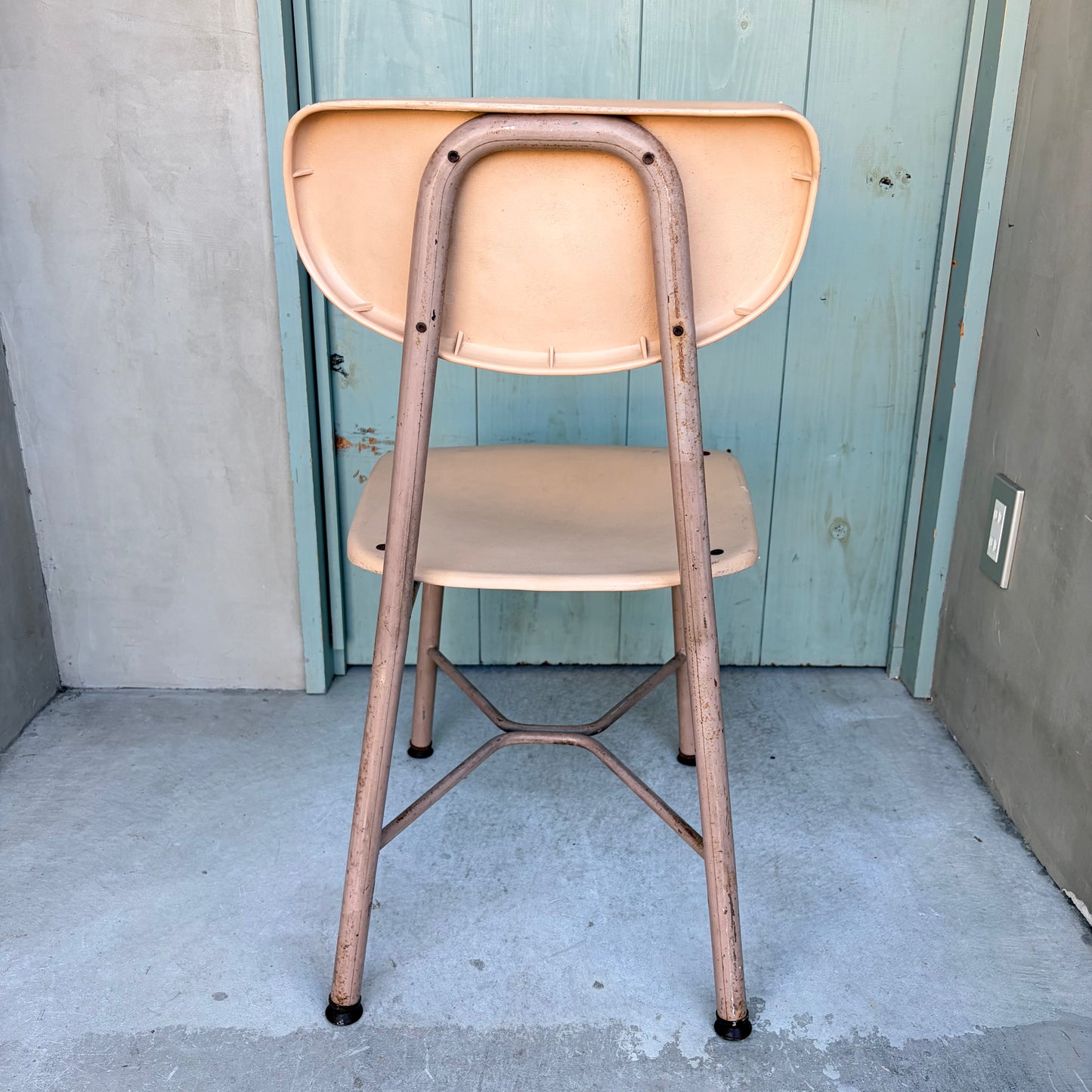 【USA vintage】60-70’s School Chair Ivory ②