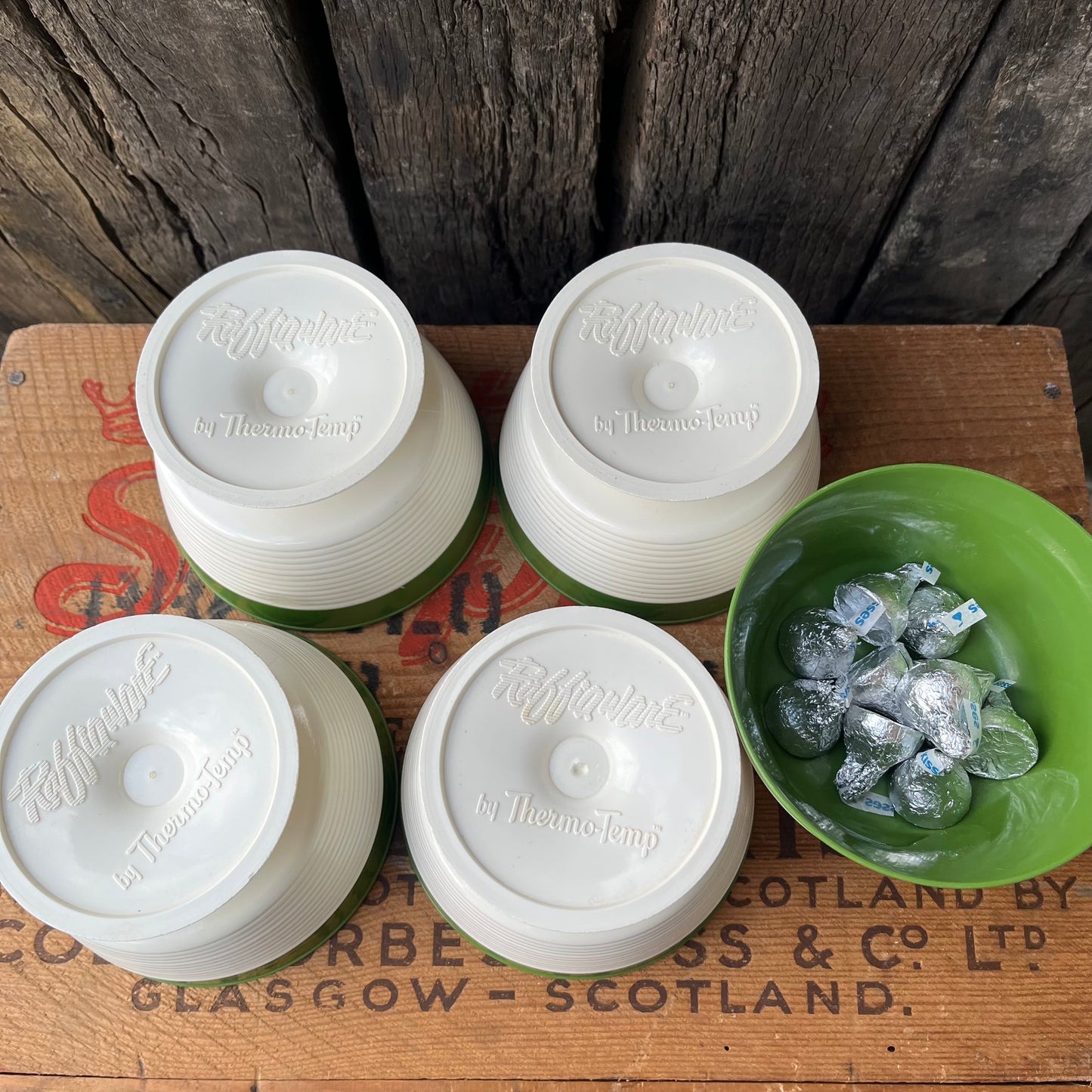 【USA vintage】1960 Raffiaware Dessert Bowl set 5