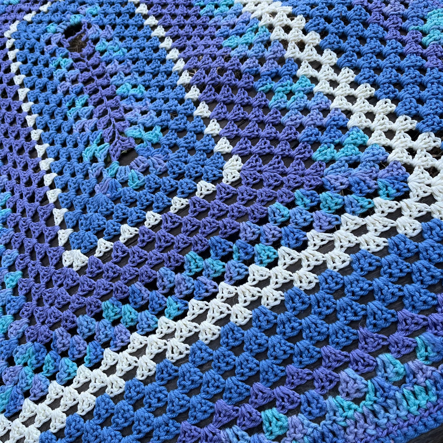 【USA vintage】granny blanket blue × purple