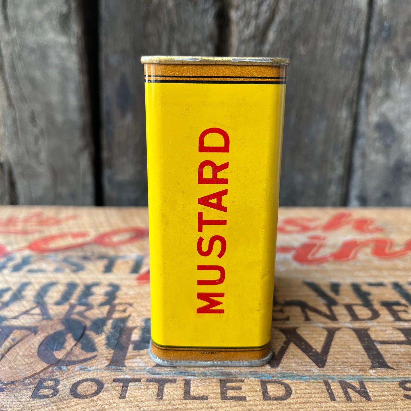 【USA vintage】BEN-HUR Mustard Tin Can（Yellow）