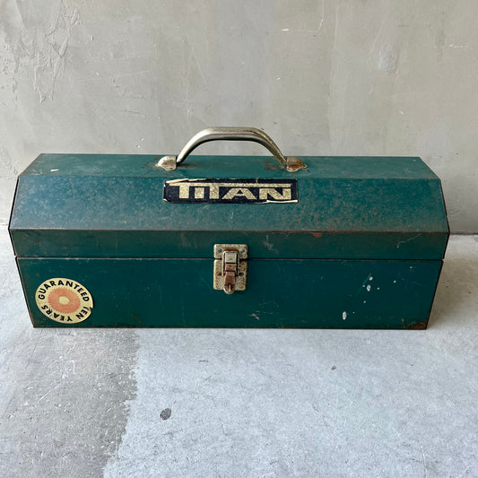 【USA vintage】Metal Toolbox Green