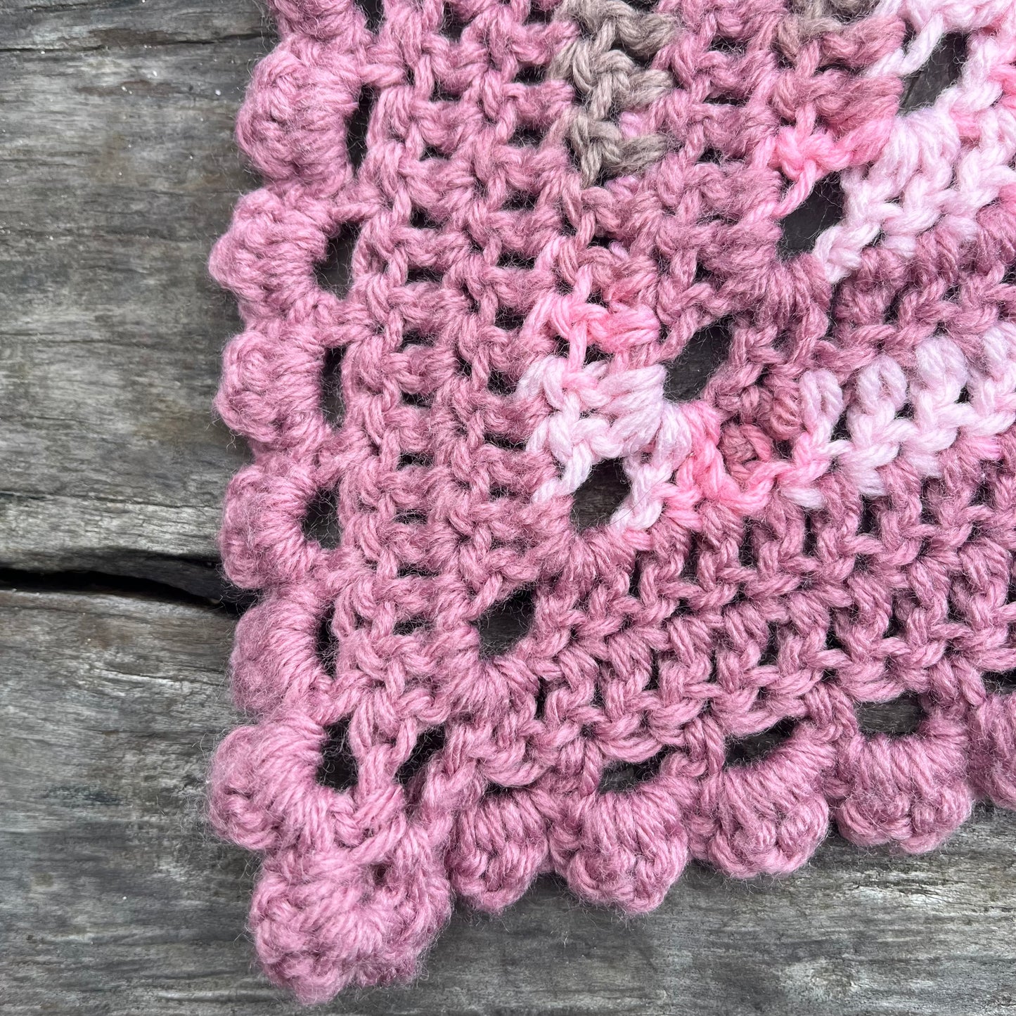 【USA vintage】granny blanket pink × gray