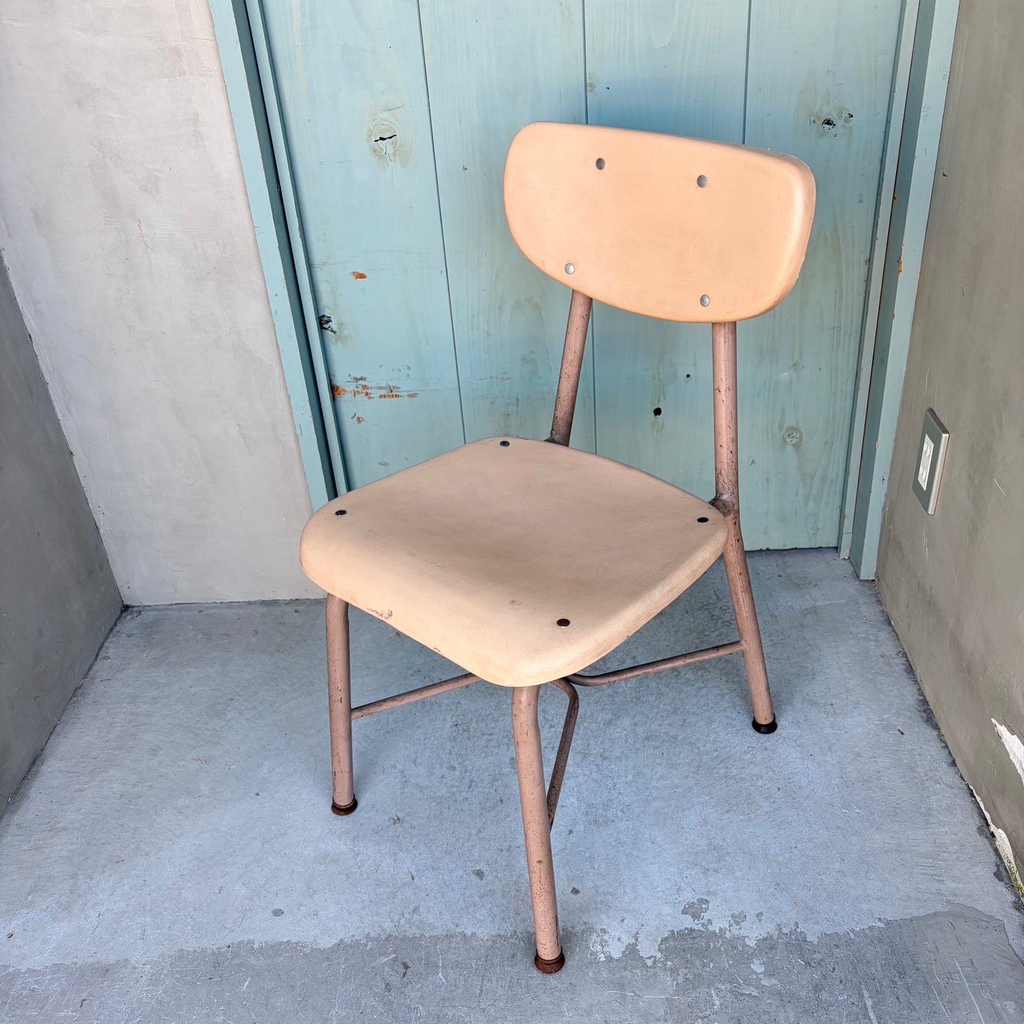 【USA vintage】60-70’s School Chair Ivory ①