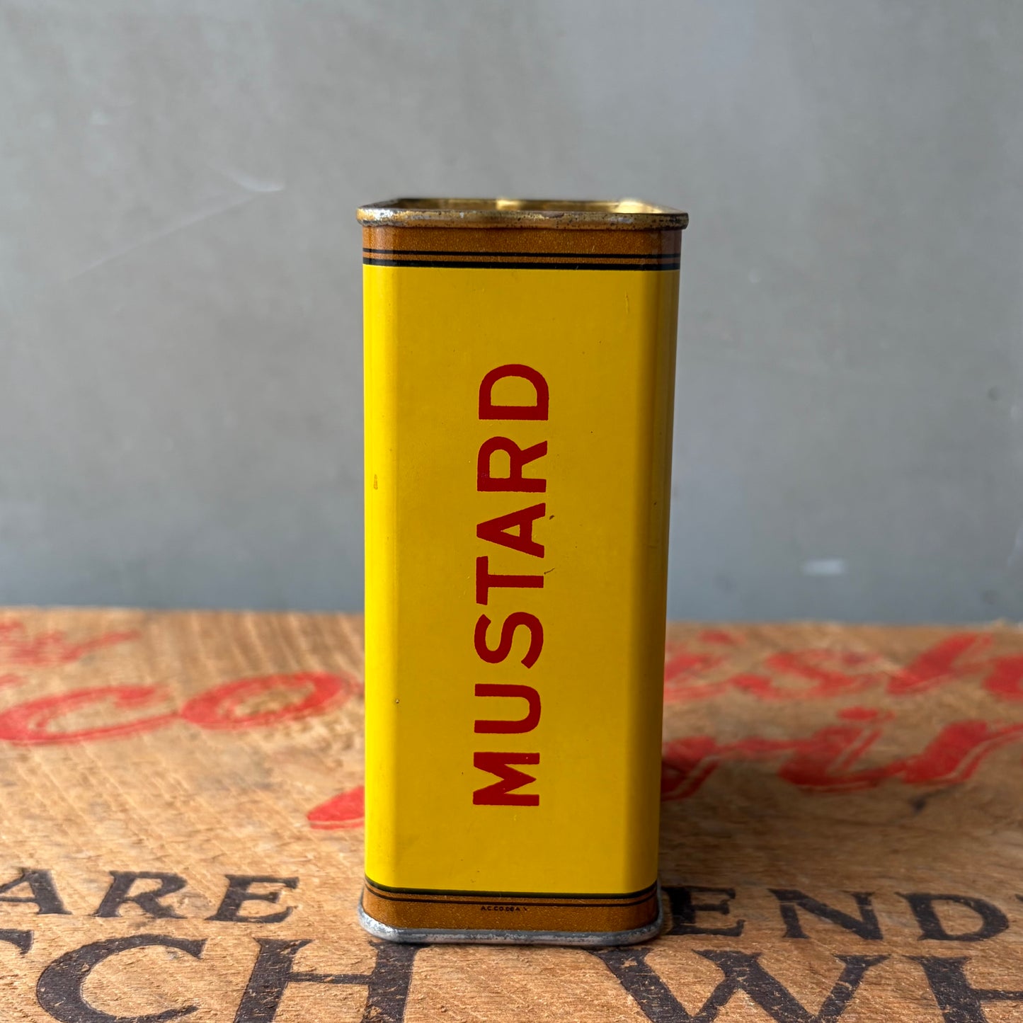 【USA vintage】BEN-HUR Mustard Tin Can