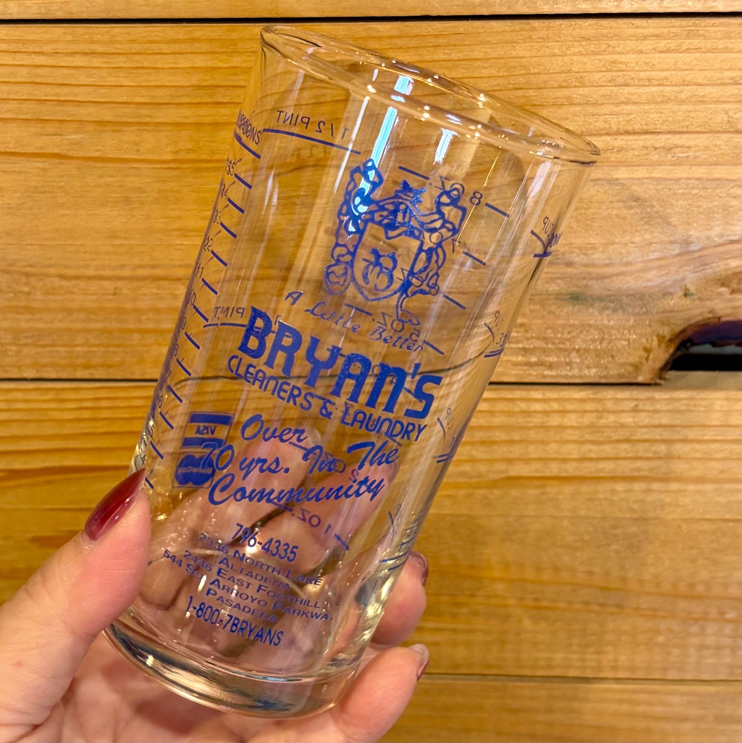 【USA vintage】Bryan's Cleaners & Dyers Glass