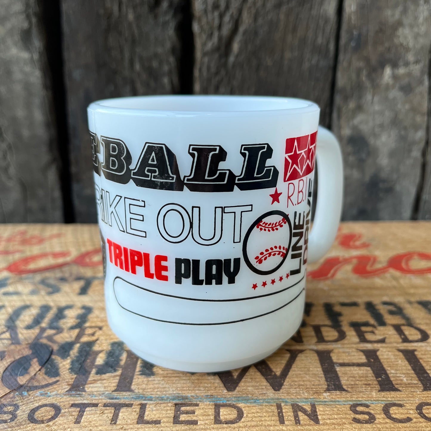 【USA vintage】Glasbake Baseball Mug Cup