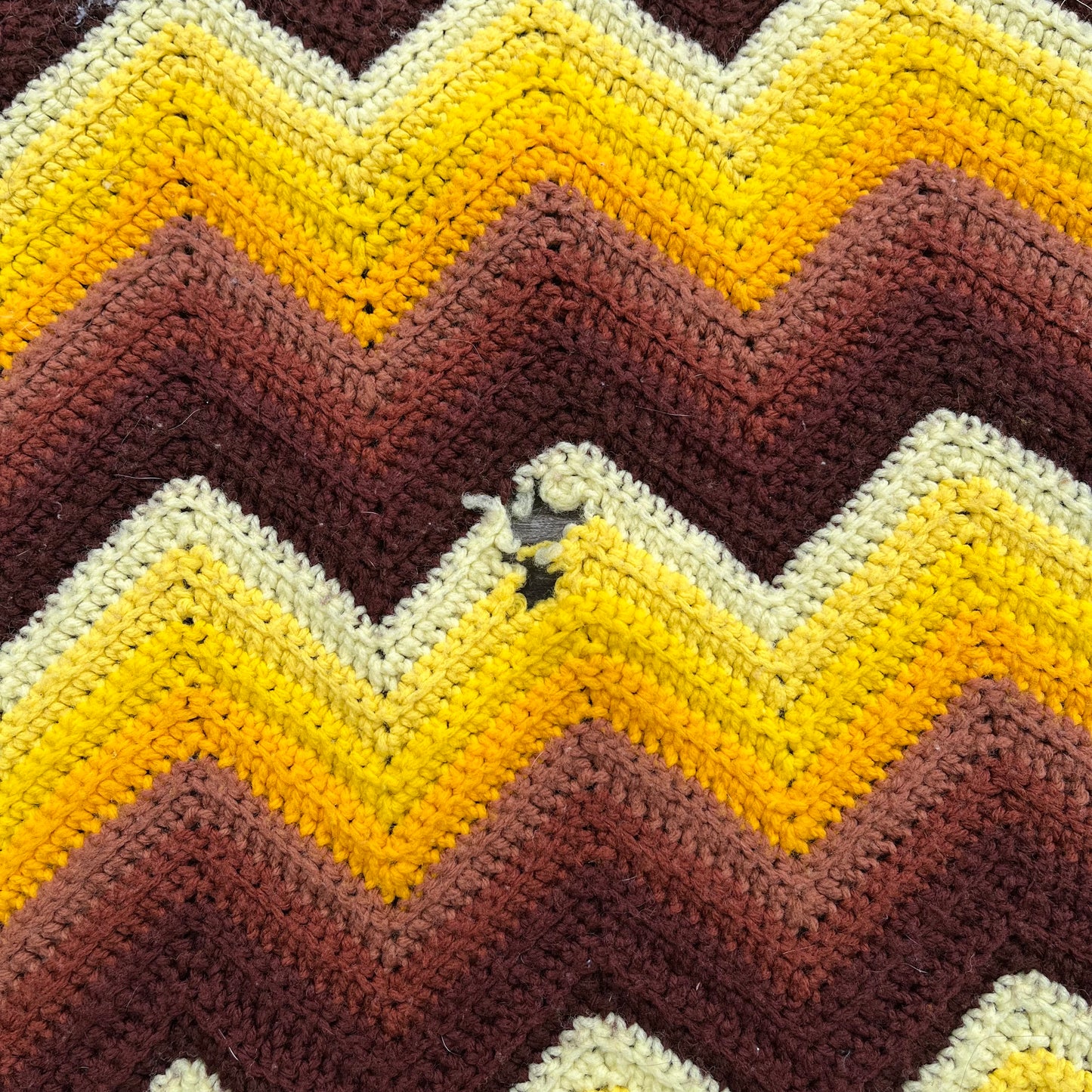 【USA vintage】granny blanket yellow × brown