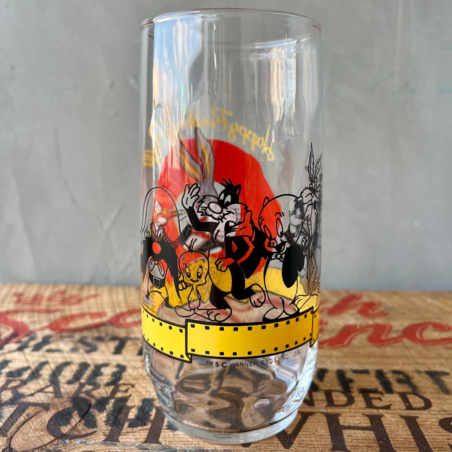 【USA vintage】Happy Birthday Bugs Glass