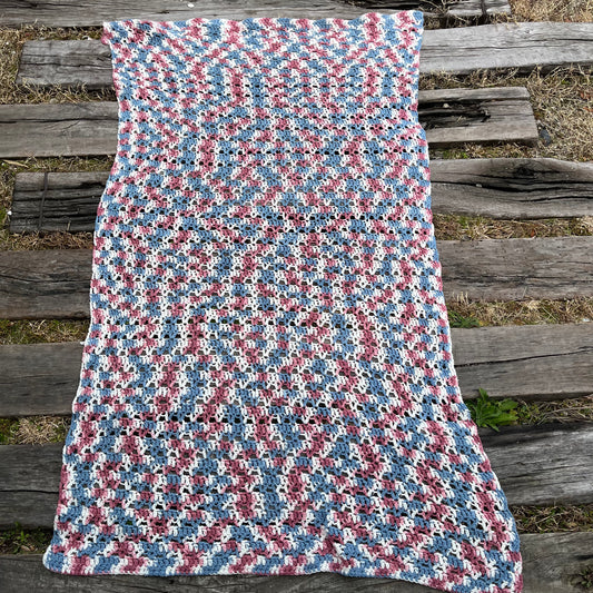 【USA vintage】granny blanket pink × blue × white