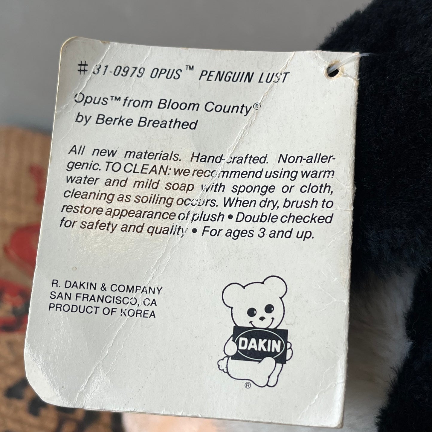 【USA vintage】1984 DUNKIN Opus the Penguin Plush