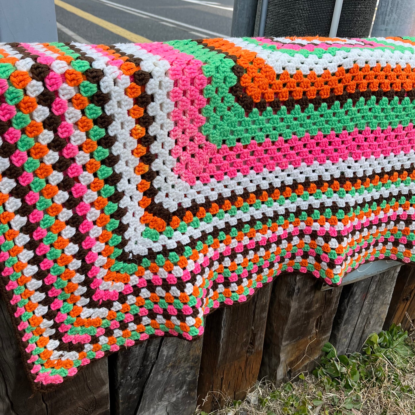 【USA vintage】granny blanket square