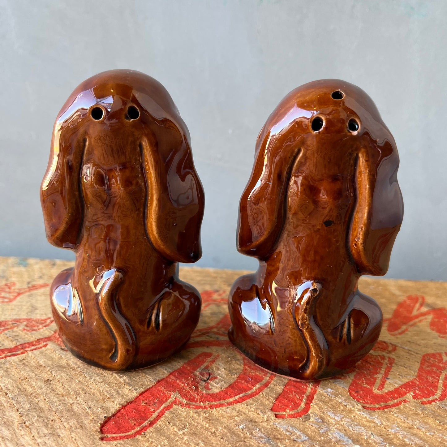 【USA vintage】Sad Hound Dog Salt & Pepper