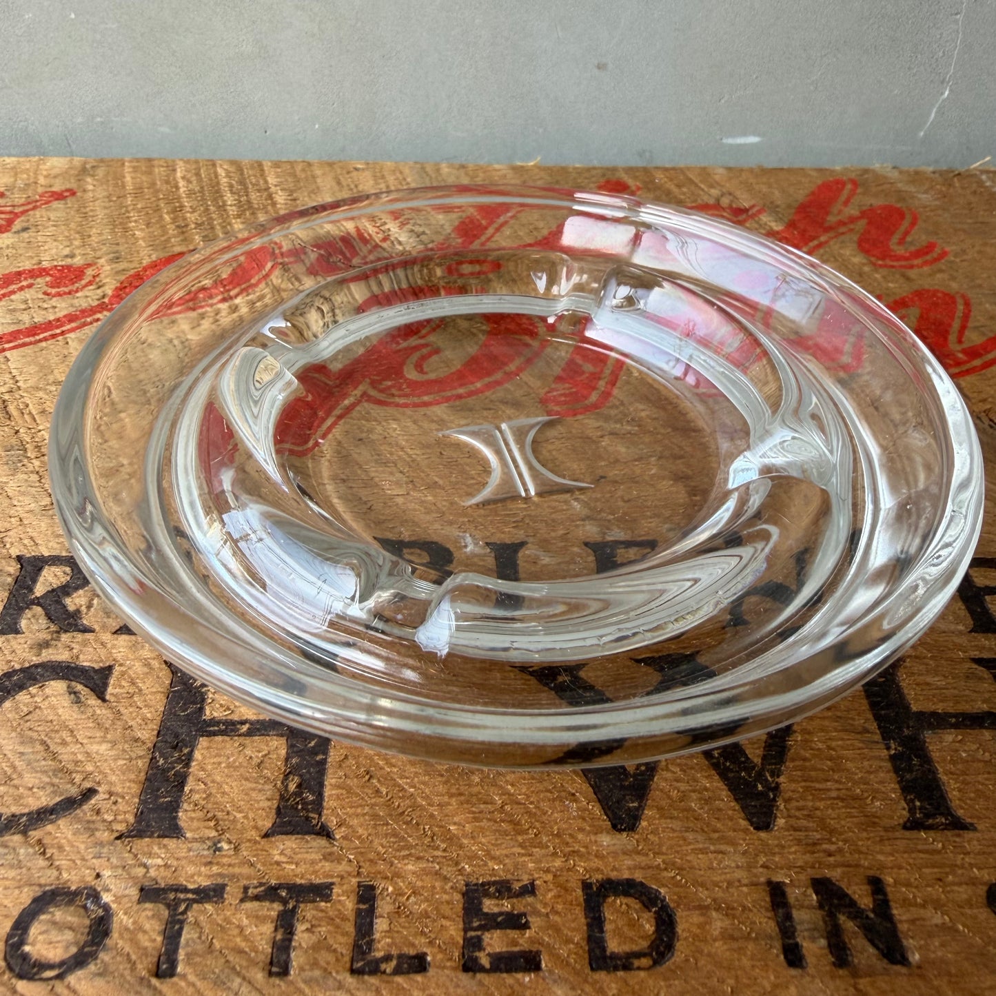 【USA vintage】Hilton Hotel Clear Glass Ashtray
