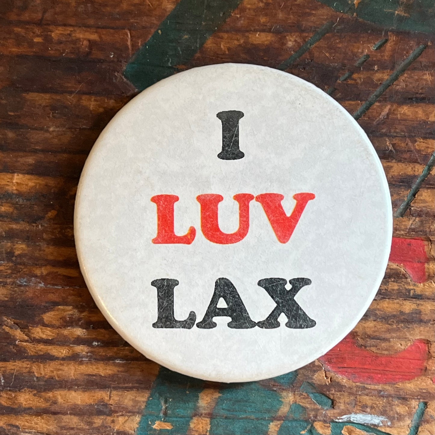 【USA vintage】缶バッジ　I LUV LAX