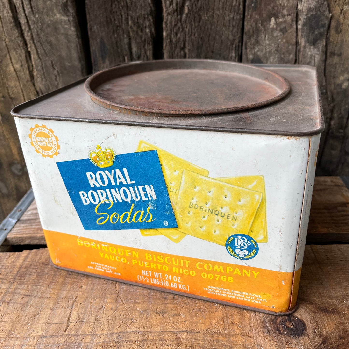【vintage】“ROYAL BORINQUEN” TIN缶 レトロ缶