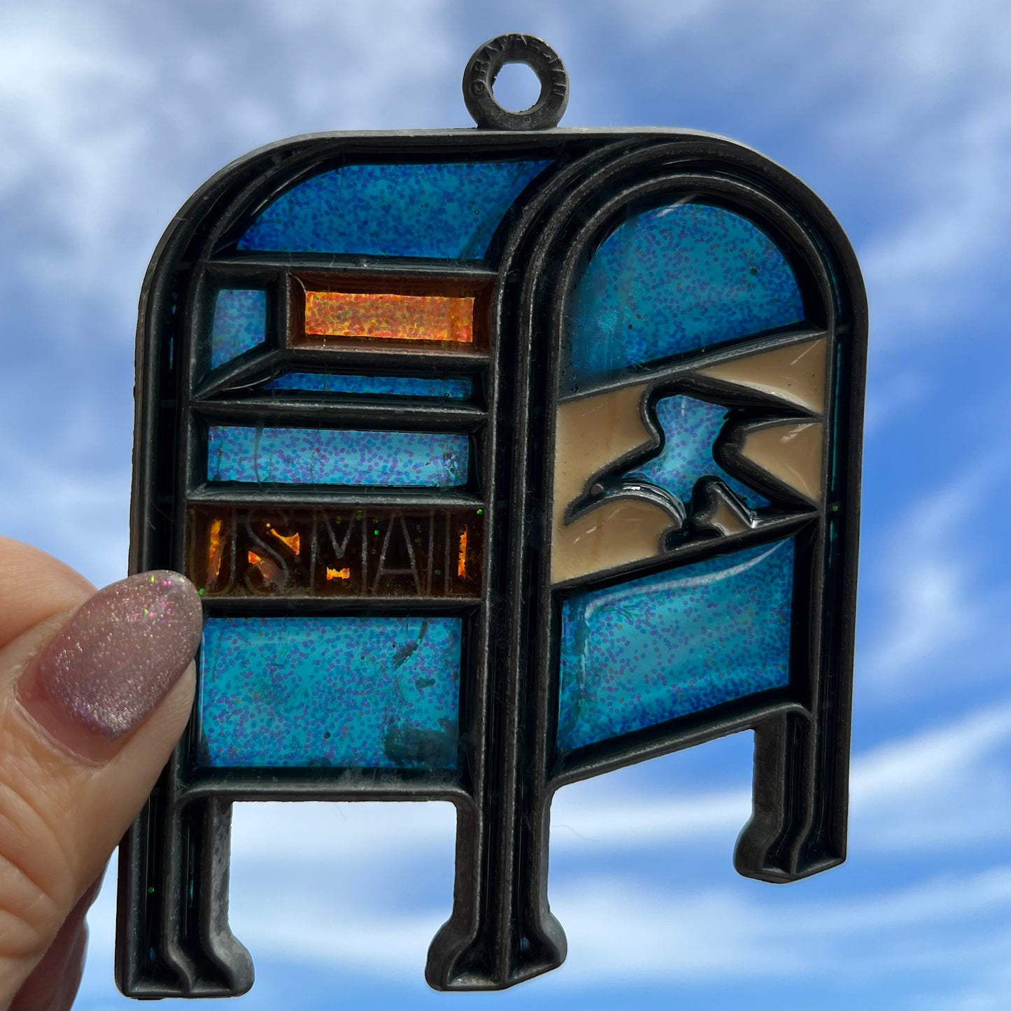 【USA vintage】stained glass ornament POST