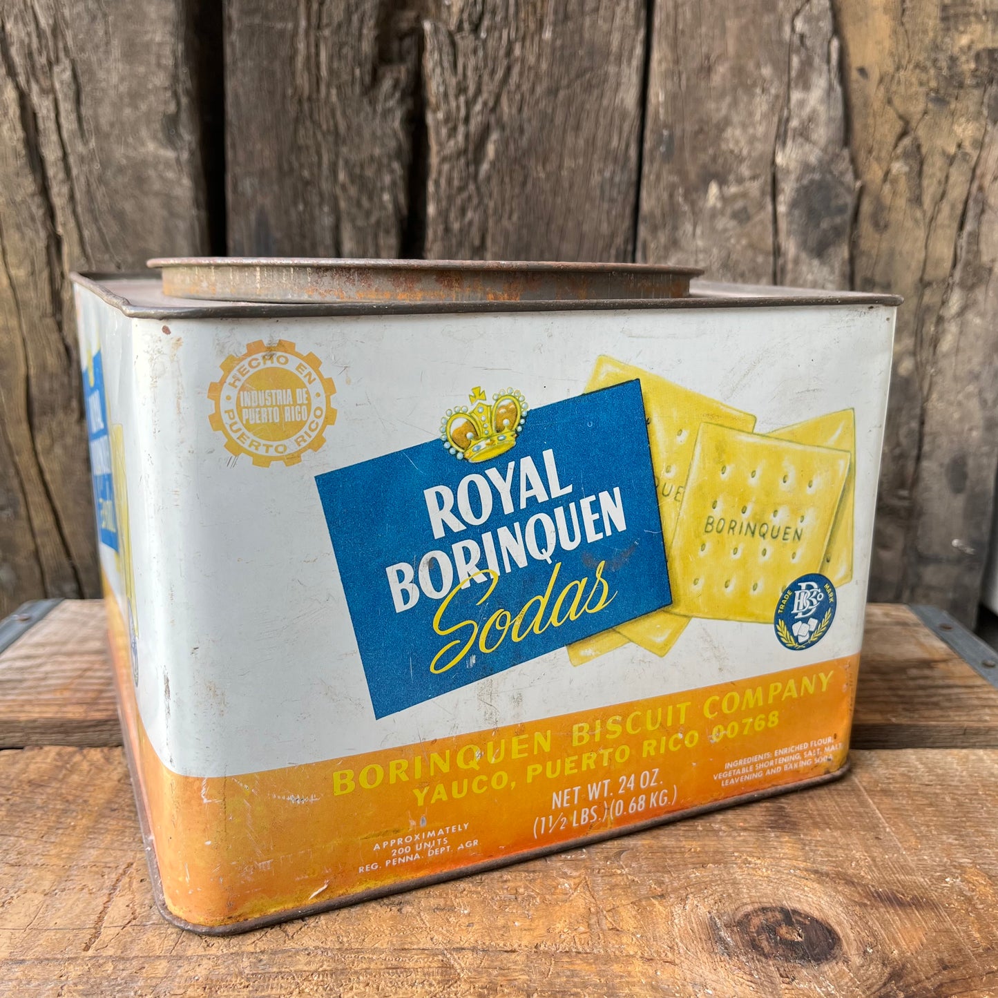 【vintage】“ROYAL BORINQUEN” TIN缶 レトロ缶