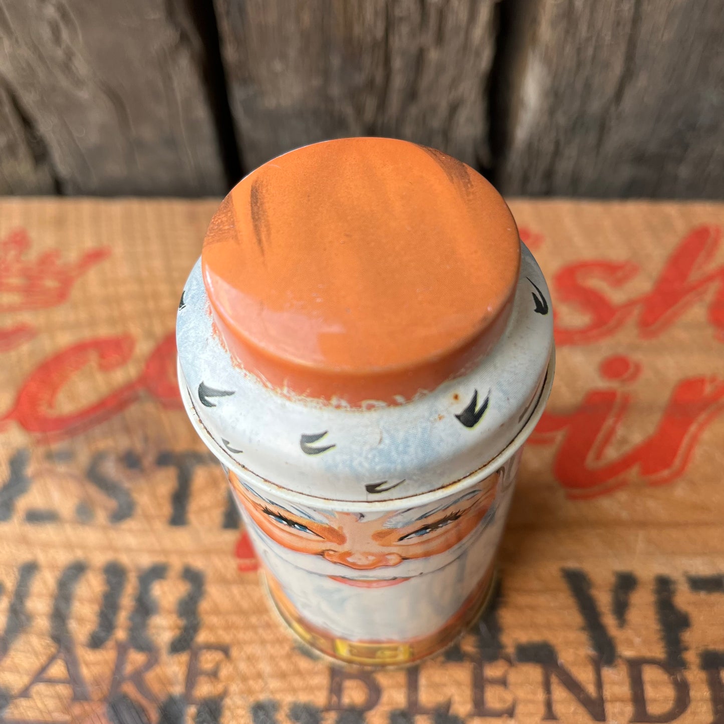 【England vintage】Cap-Tins Christmas SANTA Tin Can