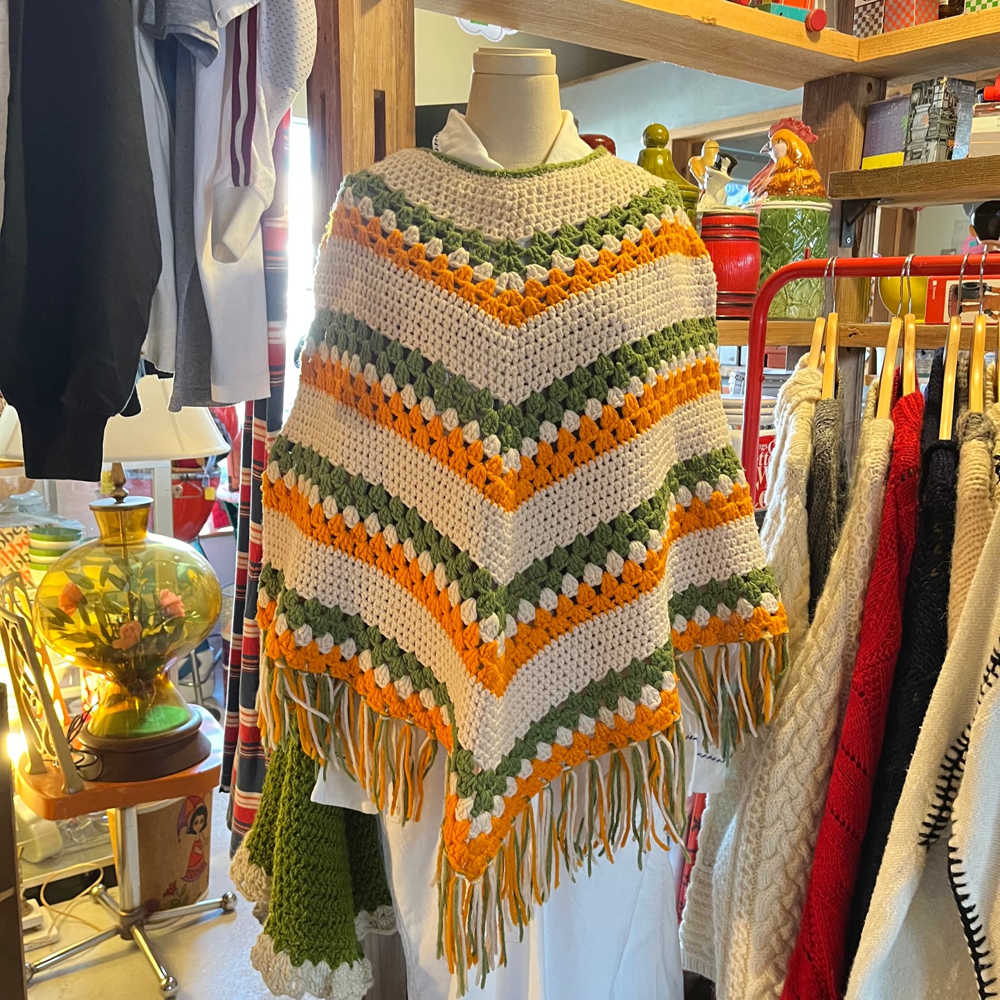 【USA vintage】Crochet Poncho