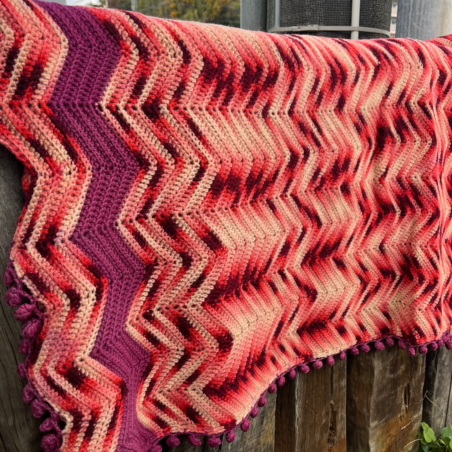 【USA vintage】granny blanket pink purple