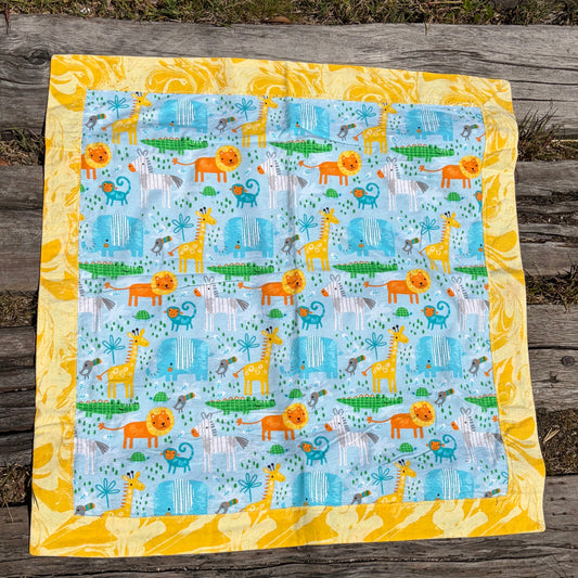 【USA vintage】Flannel Baby Blanket Animals