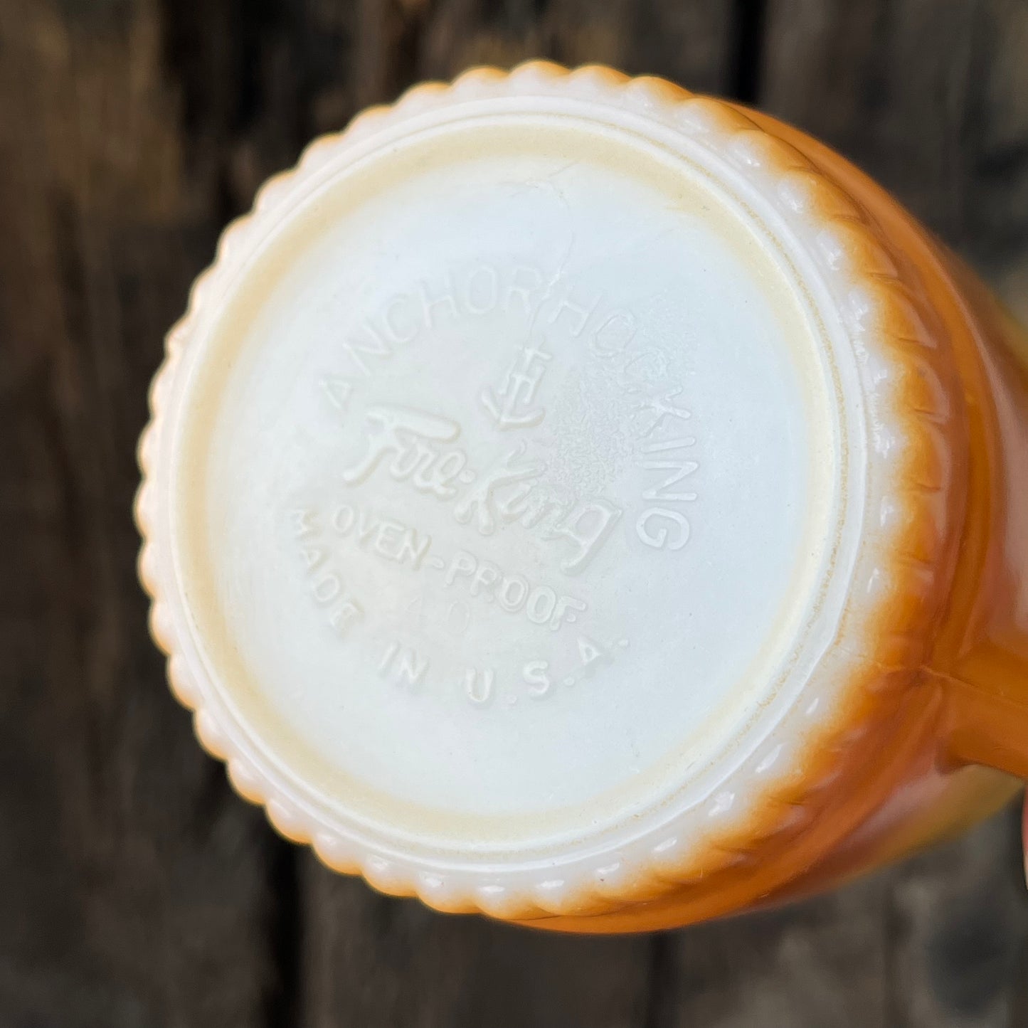 【1960-1976 USA vintage】Fire-King ribbedbottom Mugcup