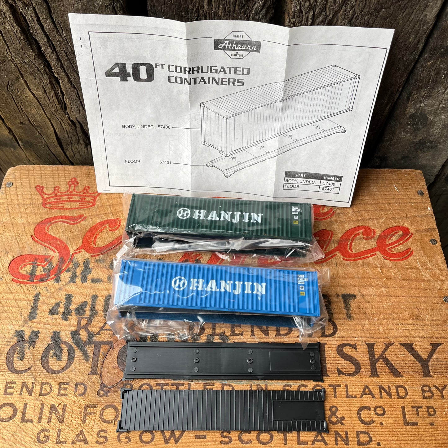 【USA vintage】ATHEARN 5743 40 FT CONTAINER 2-PACK HANJIN