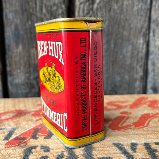 【USA vintage】BEN-HUR Turmeric Tin Can（RED）