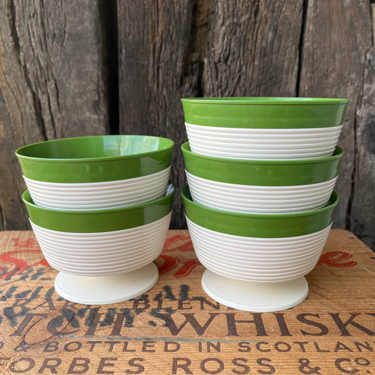 【USA vintage】1960 Raffiaware Dessert Bowl set 5