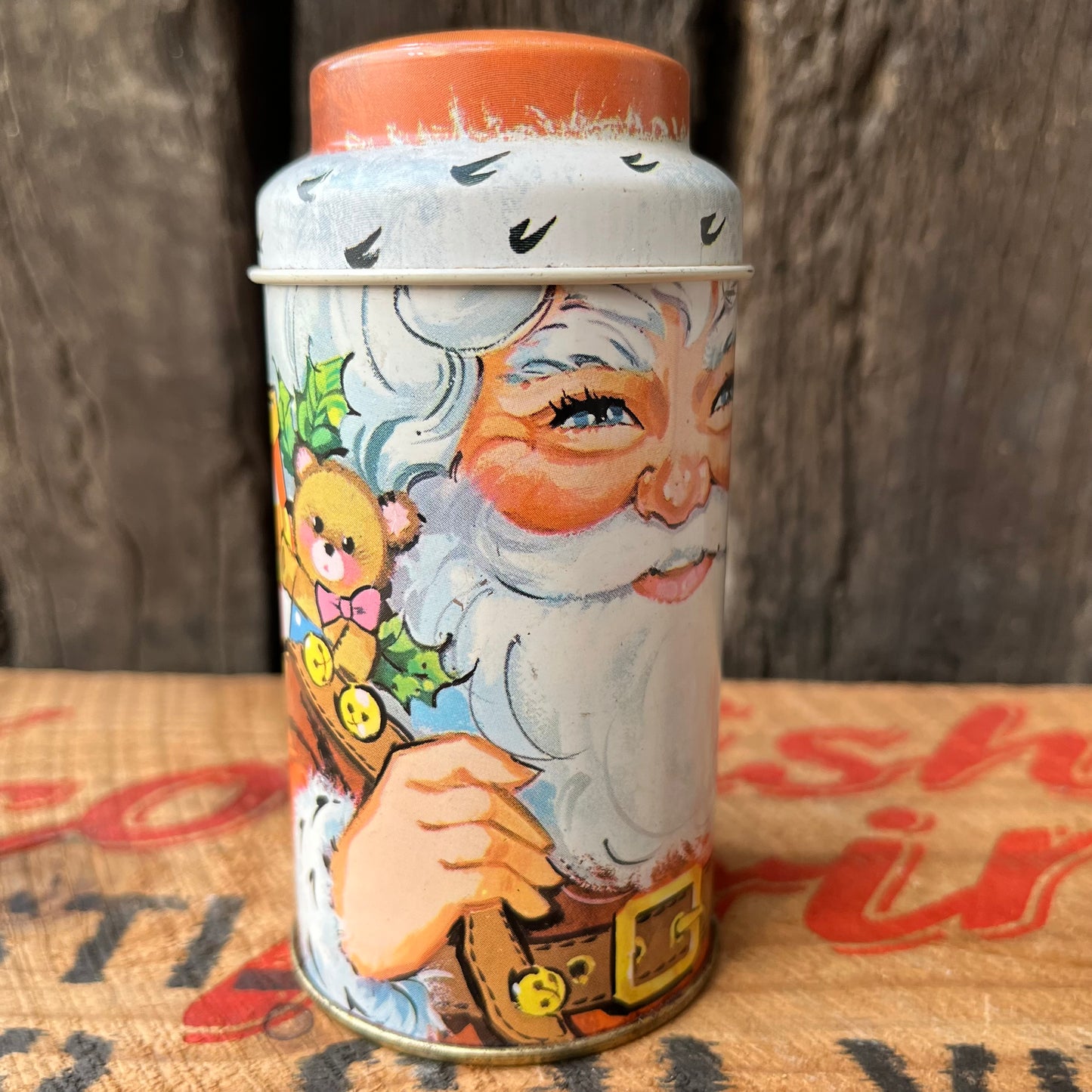 【England vintage】Cap-Tins Christmas SANTA Tin Can