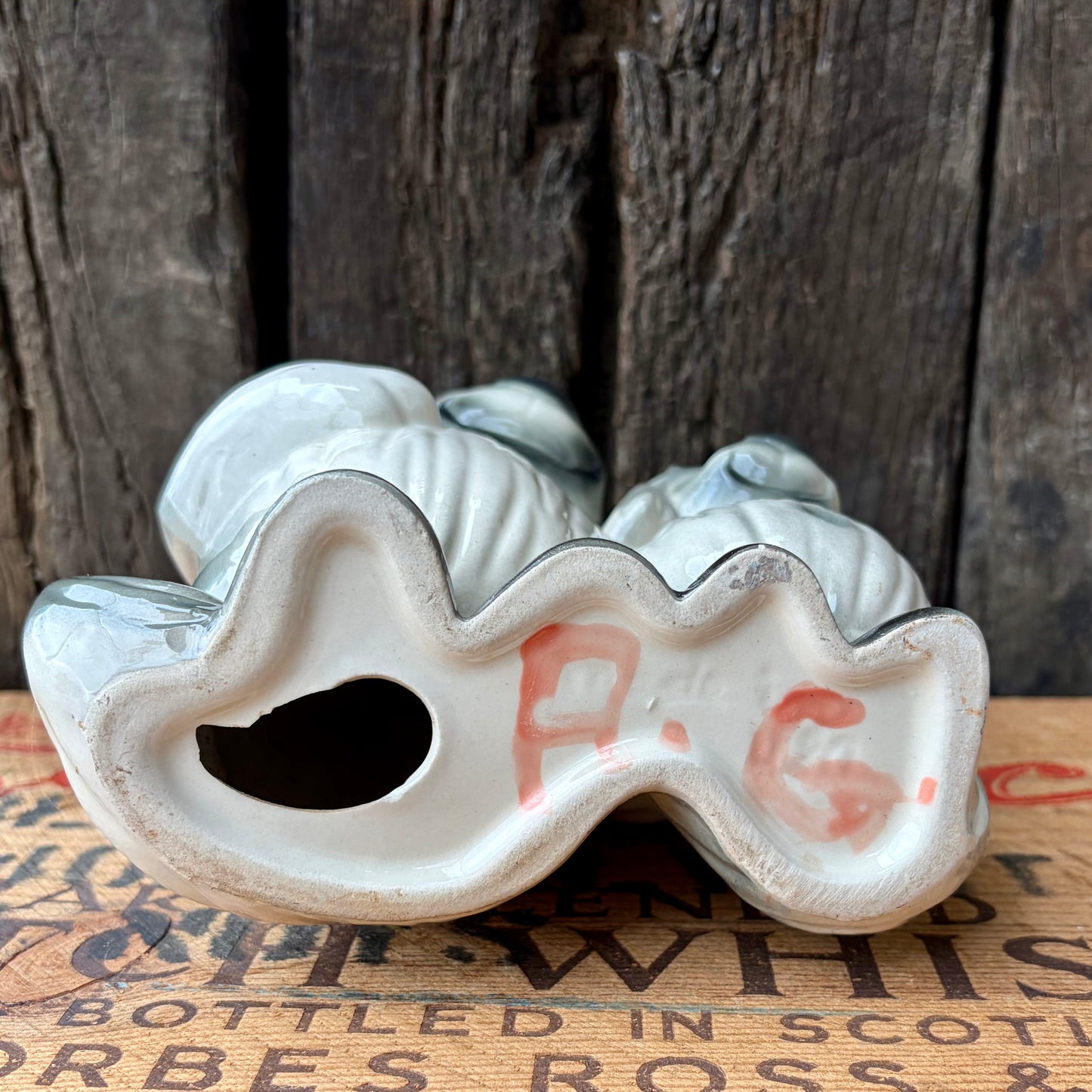 【1960s USA Vintage】Ceramic Bank FORD Advertising Shaggy Dog