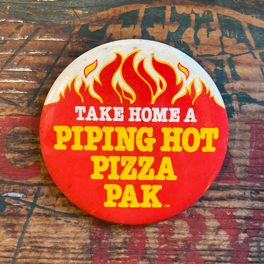 【USA vintage】缶バッジ　PIPING HOT PIZZA PAK