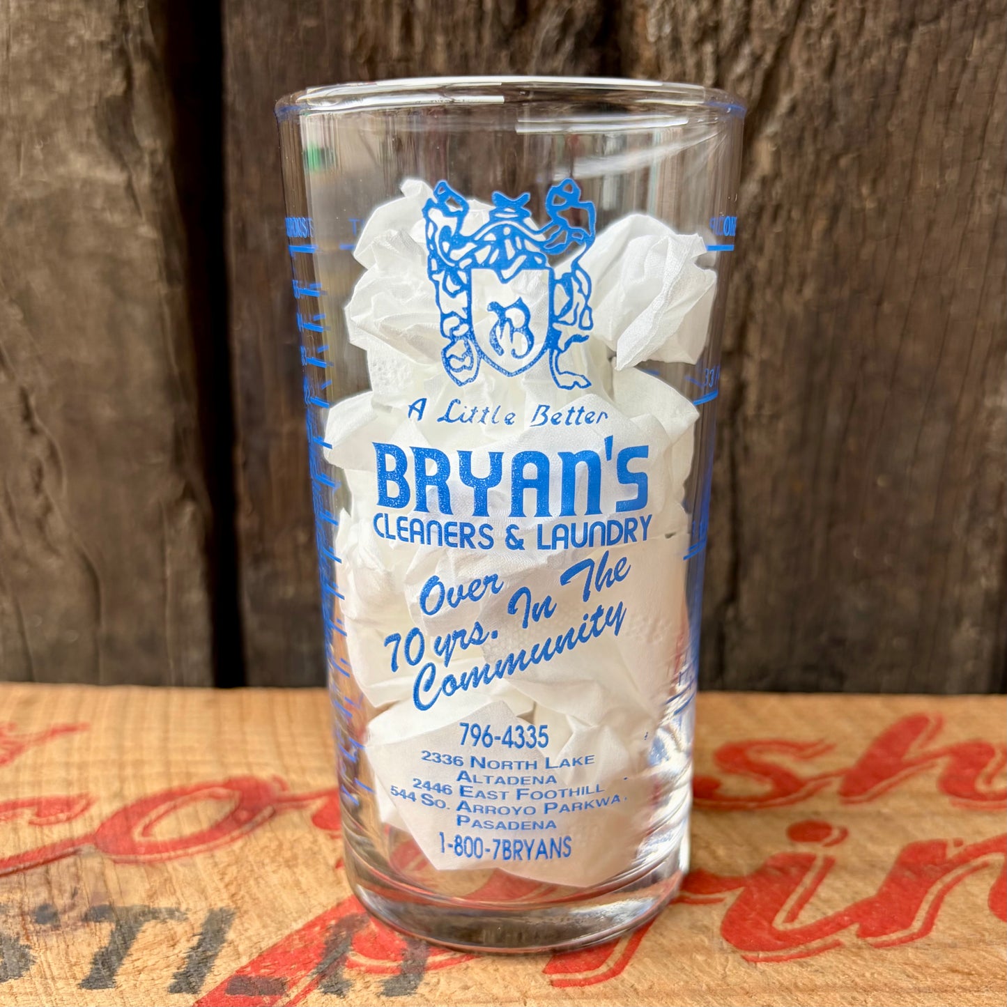 【USA vintage】Bryan's Cleaners & Dyers Glass