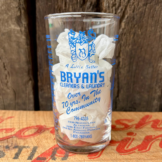 【USA vintage】Bryan's Cleaners & Dyers Glass