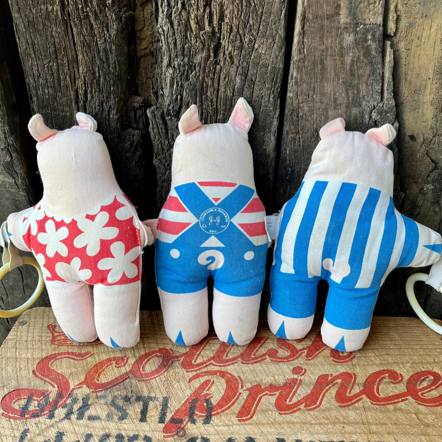【USA vintage】Johnson & Johnson 3 Piggies Stuffed Plush Baby Toy