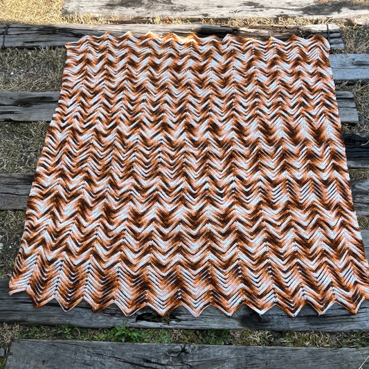 【USA vintage】GrannyBlanket Brown