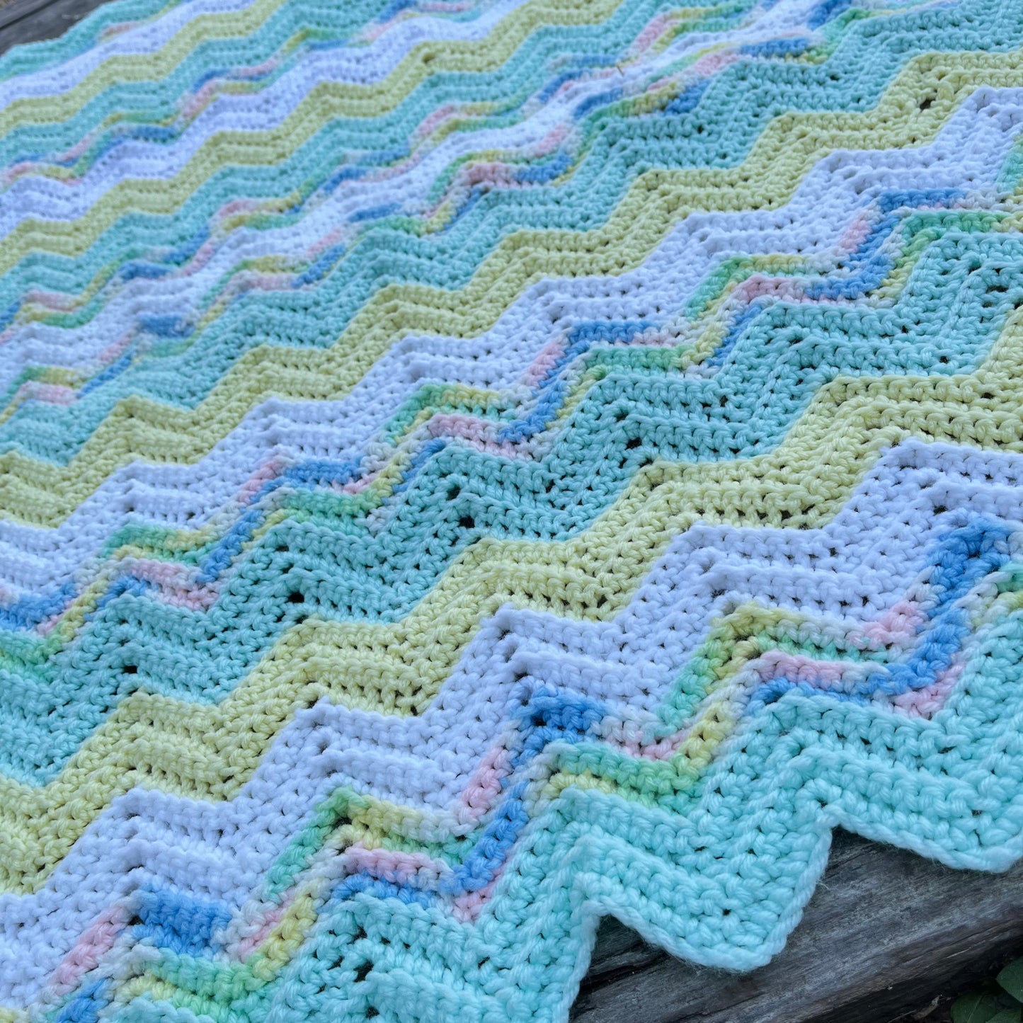 【USA vintage】Granny Blanket Pastel Green