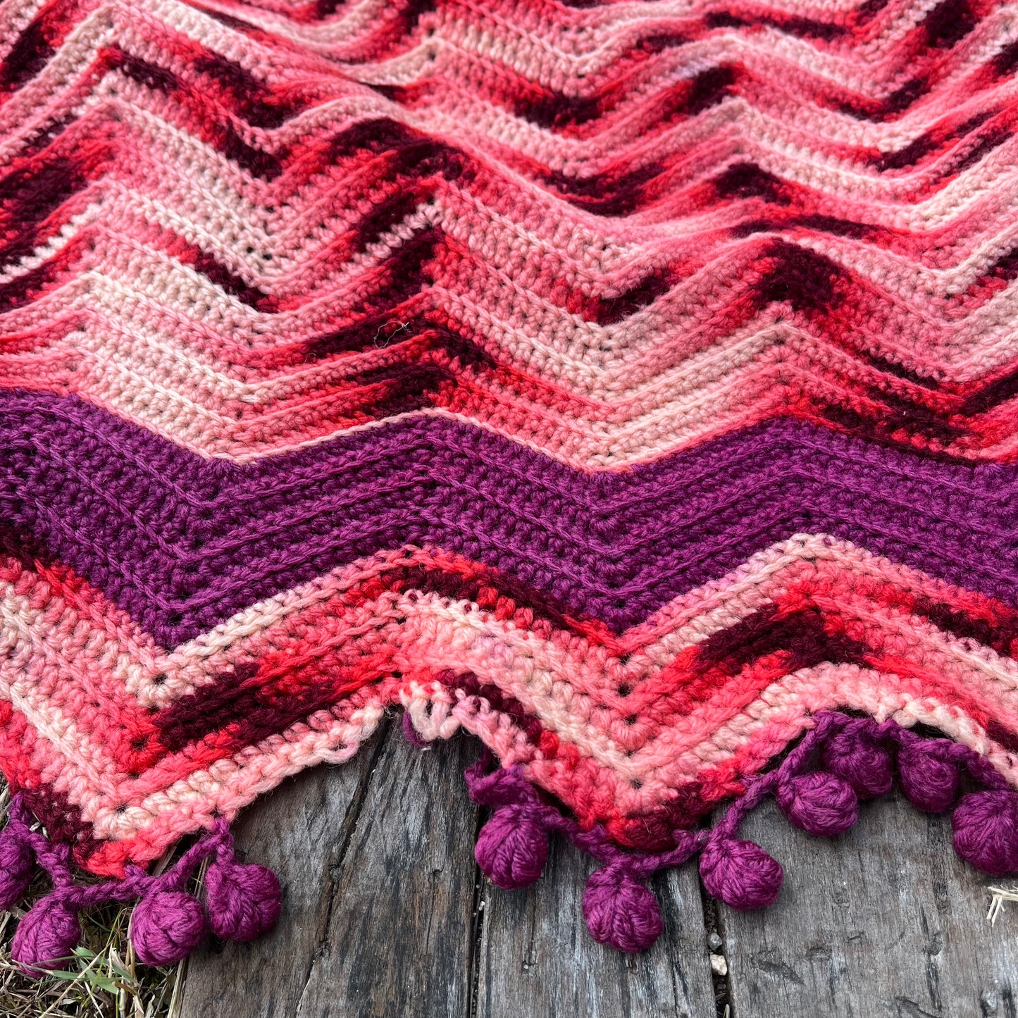 【USA vintage】granny blanket pink purple