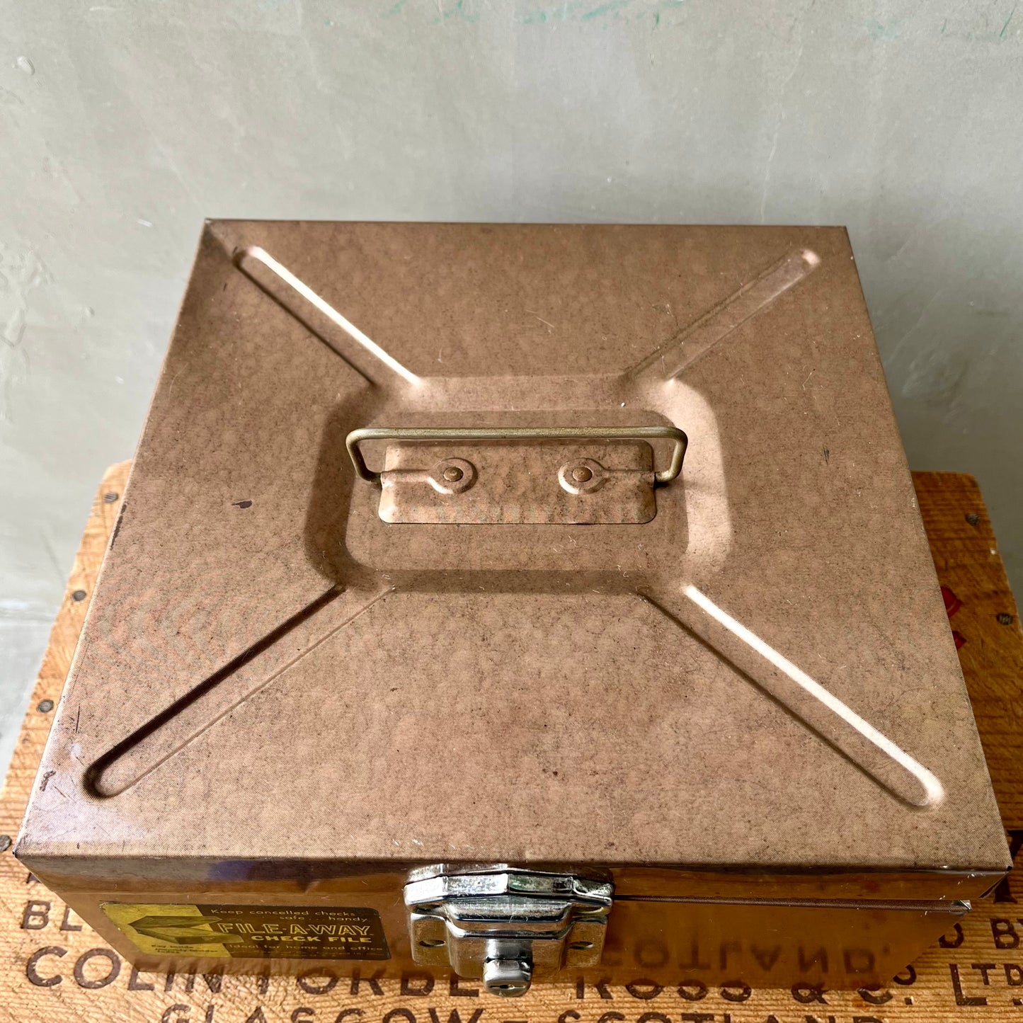 【USA vintage】Litho Metal Products Co. FILE-A-WAY File Box