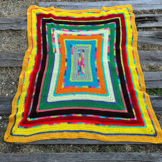 【USA vintage】granny blanket colorful square