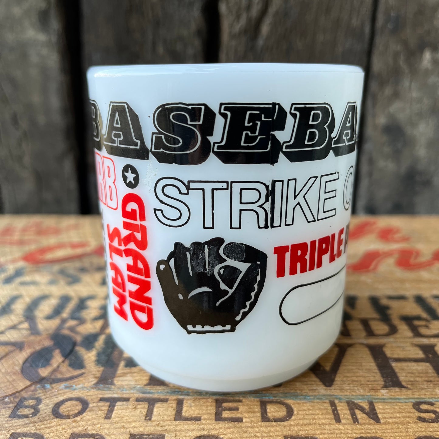 【USA vintage】Glasbake Baseball Mug Cup