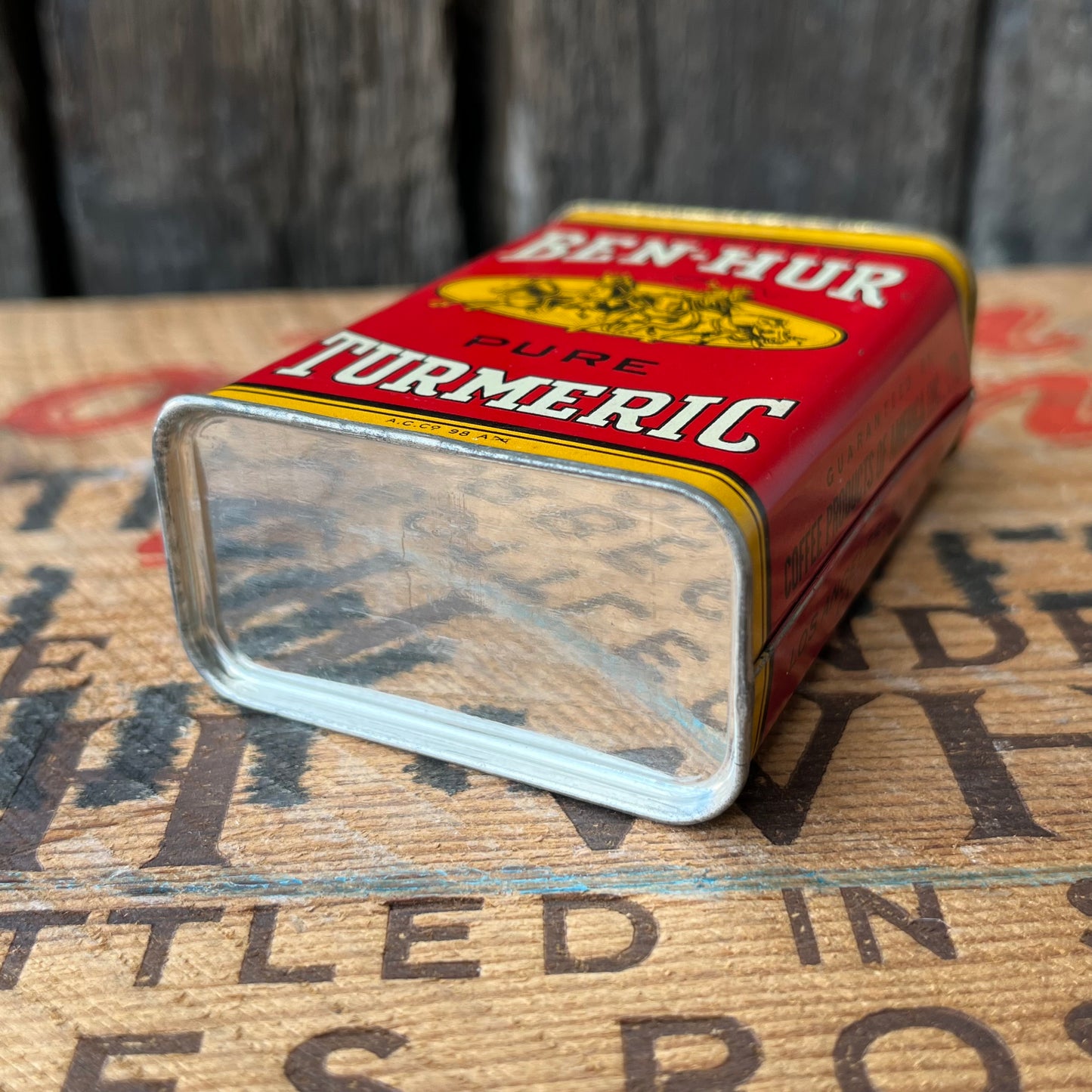 【USA vintage】BEN-HUR Turmeric Tin Can（RED）