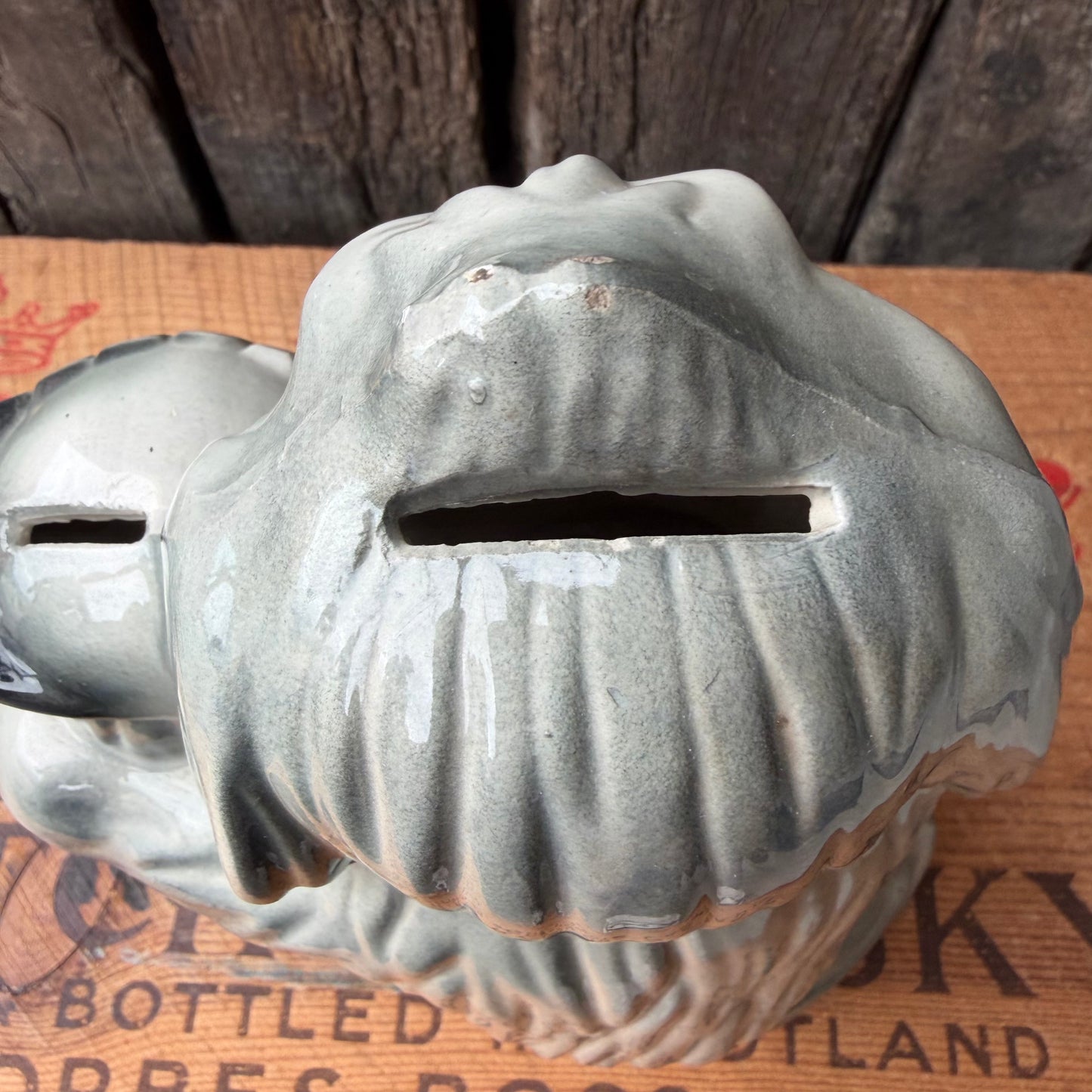 【1960s USA Vintage】Ceramic Bank FORD Advertising Shaggy Dog