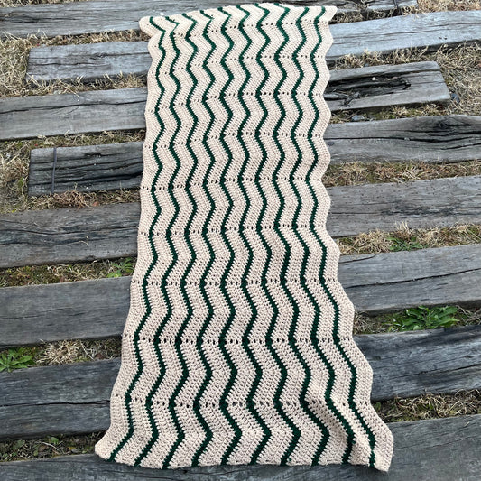 【USA vintage】granny blanket beige × green