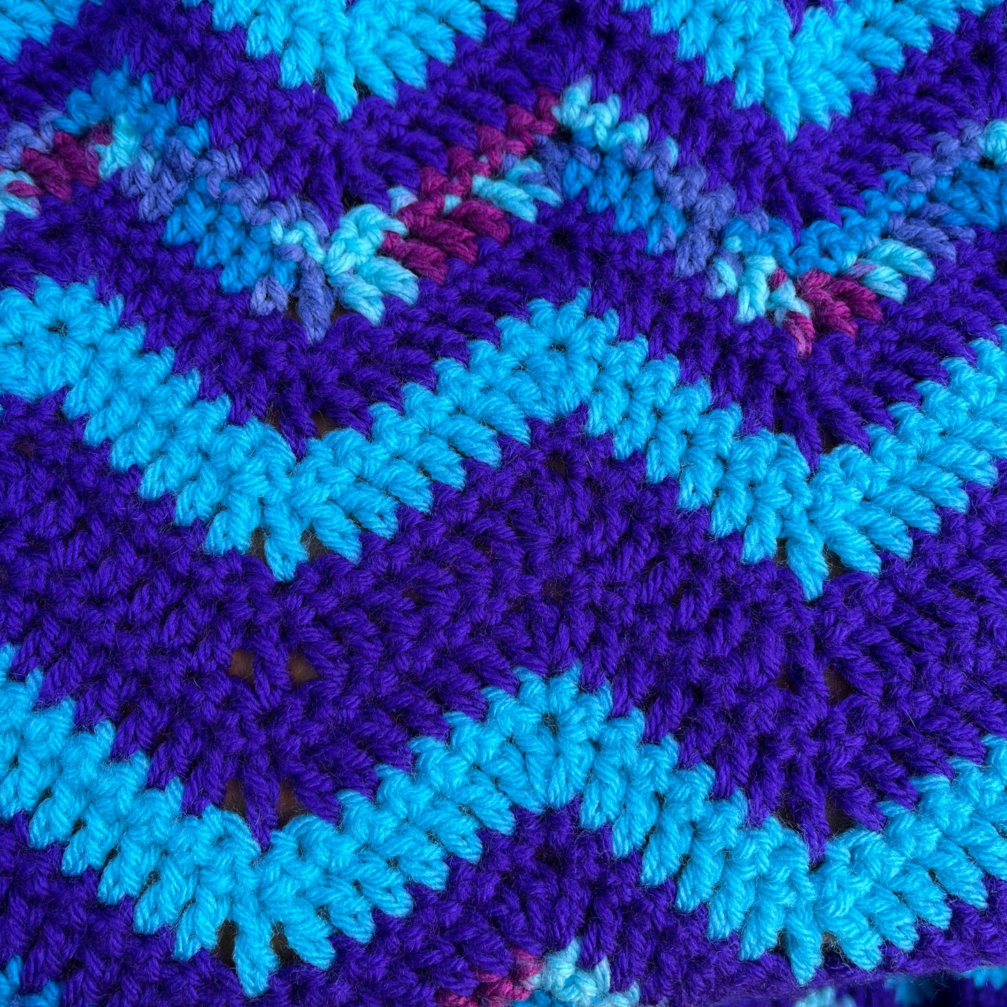 【USA vintage】granny blanket purple ×blue