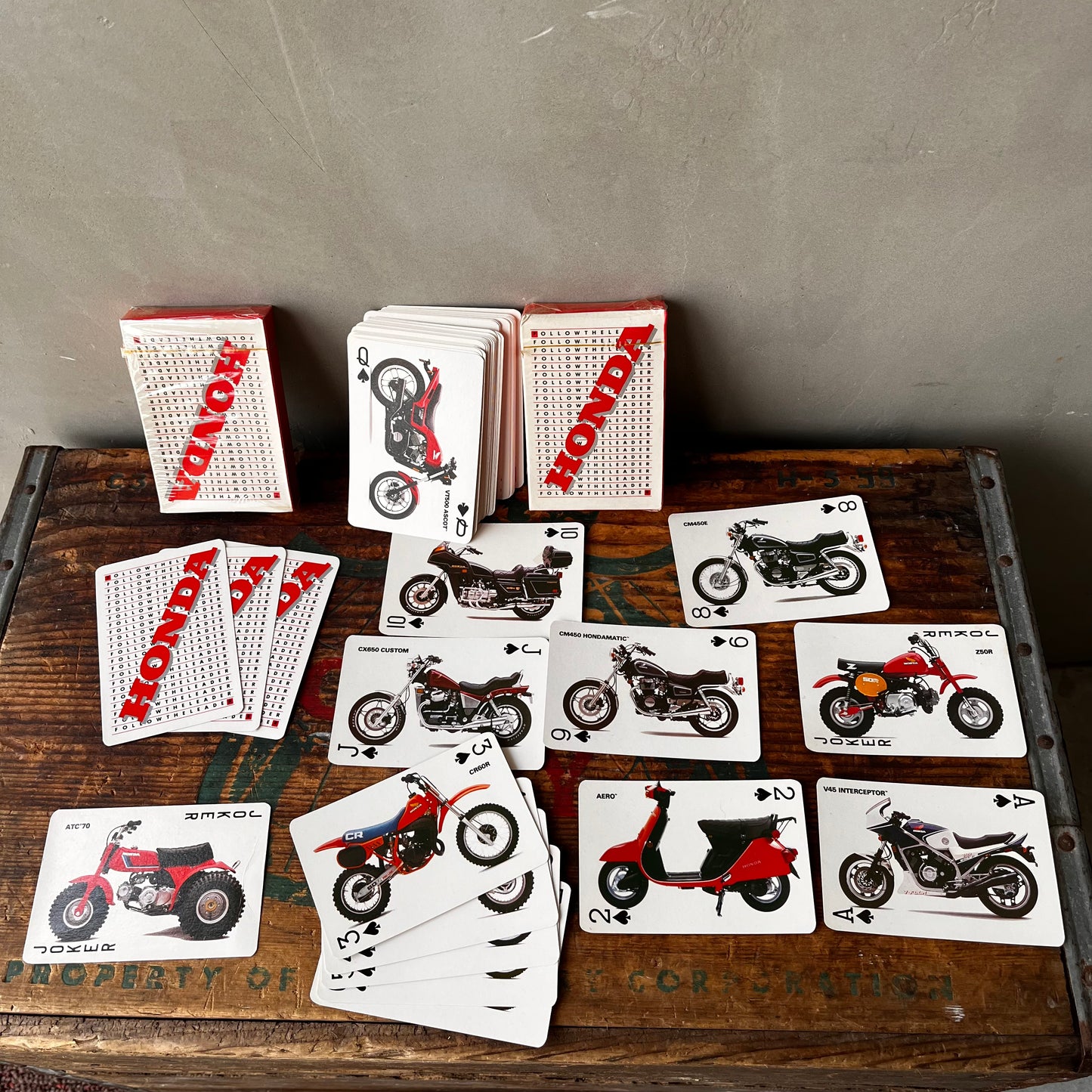 【1980s vintage】HONDA MOTORCYCLE PLAYING CARDS