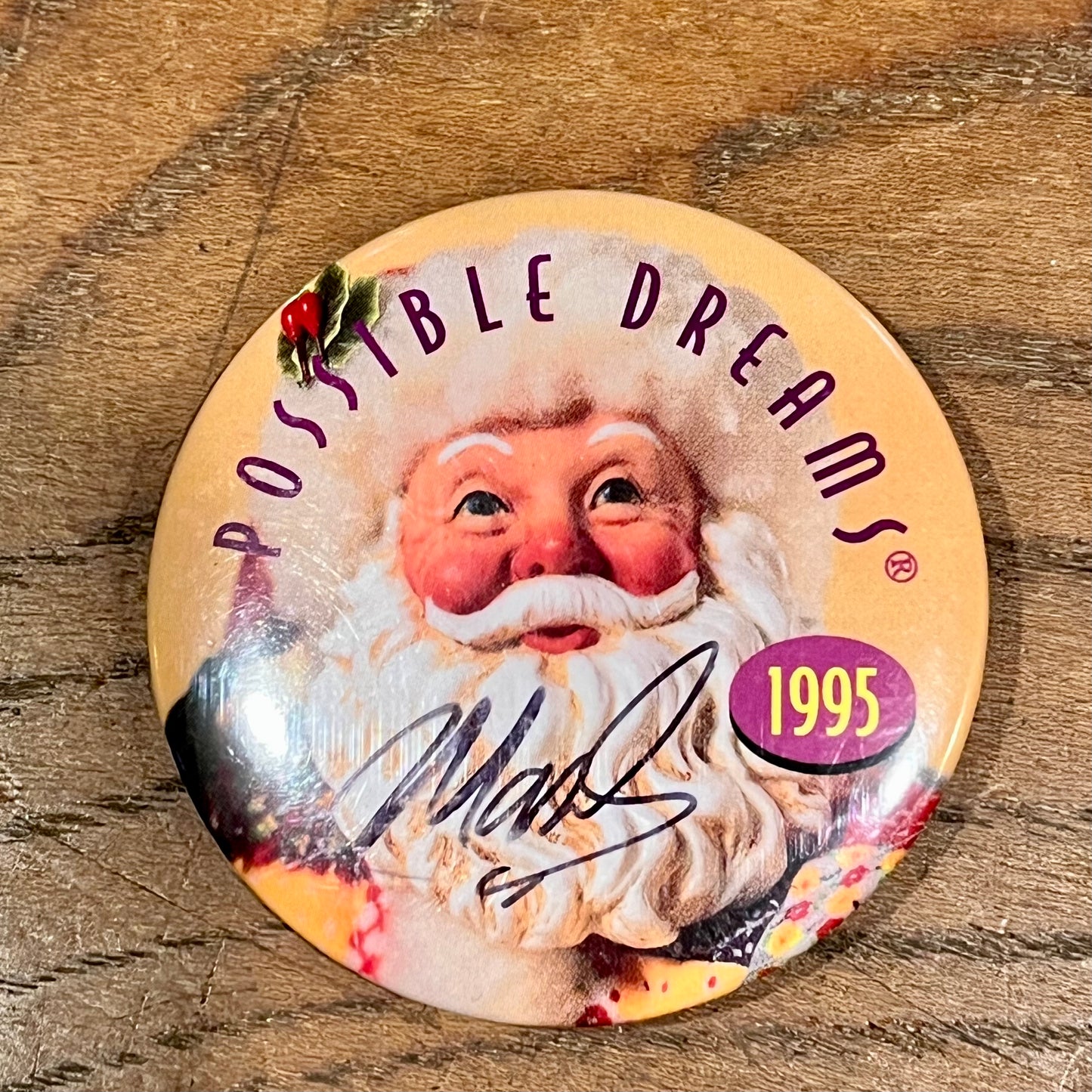 【USA vintage】缶バッジ　POSSIBLE DREAMS 1995