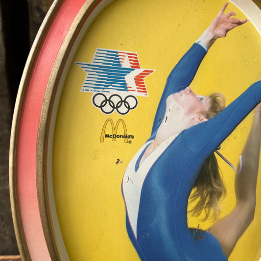 【USA vintage】80s Los Angeles Olympic × McDonald Oval Tin Plate （rhythmic gymnastics）